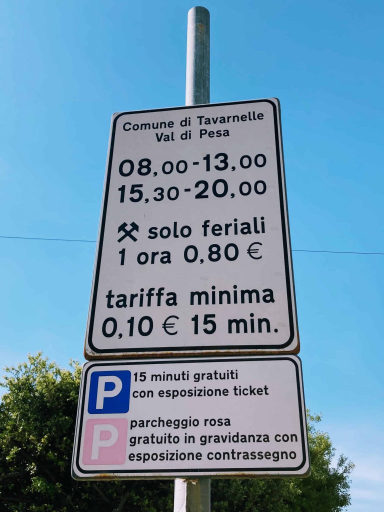 Parking sign in Italy.