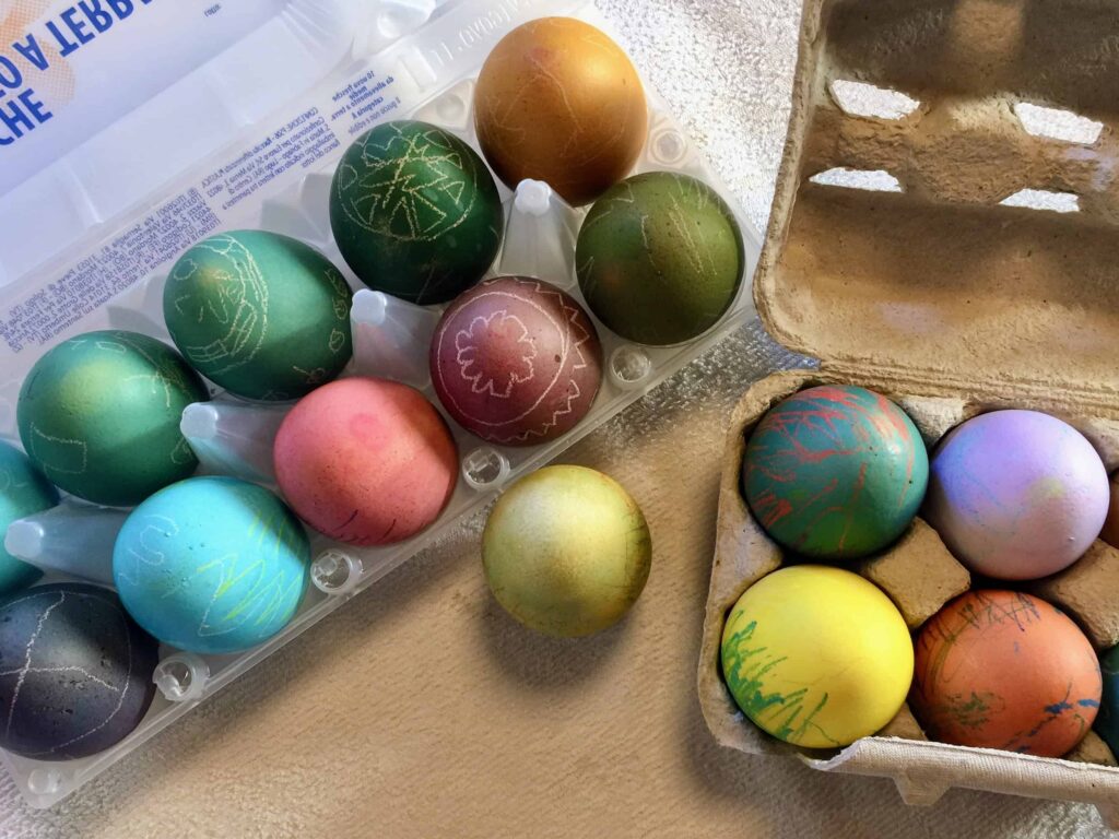 Colorful Easter eggs in Italy.
